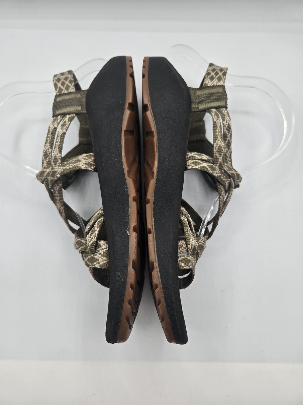 Chaco Hiking Sandals Olive Geometric Adjustable Sport Sandals Women's Size 7 - Picture 6 of 8